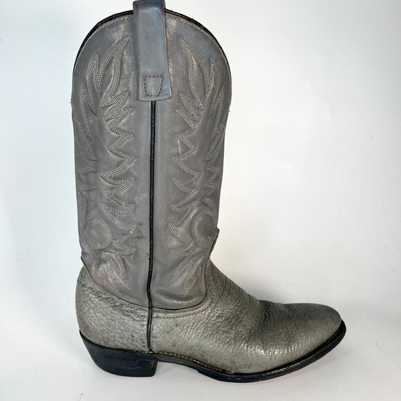 Palomino 12" Full-Grain Pebbled Leather Western Cowboy Boots 60093L5 Grey Men 10 - Picture 6 of 15